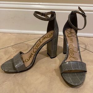 Sam Edelman Yaro silver plaid heel